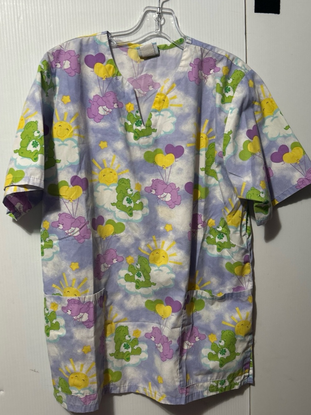 Care Bears Lavender Print Tunic Top with Yellow Sun & Green/Purple Bears